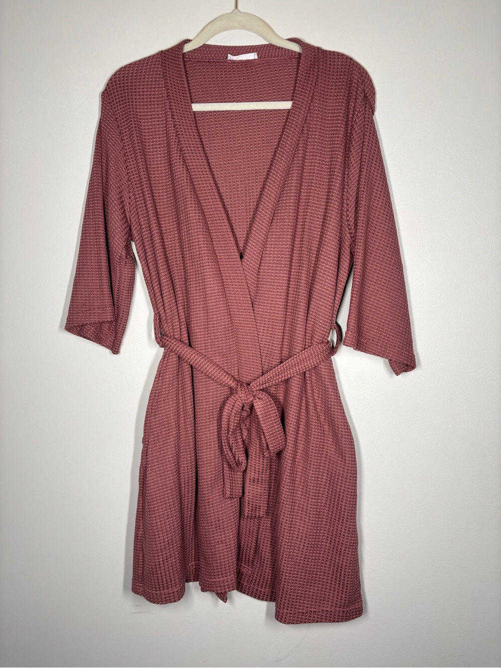 Ekouaer Mauve Waffle Knit Kimono Robe - Size MLike new condition